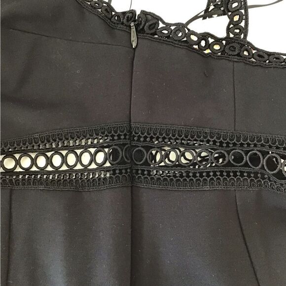 Free People Black Mini Dress Iris Crochet Trim Mini Dress New Size 8 - Picture 15 of 16